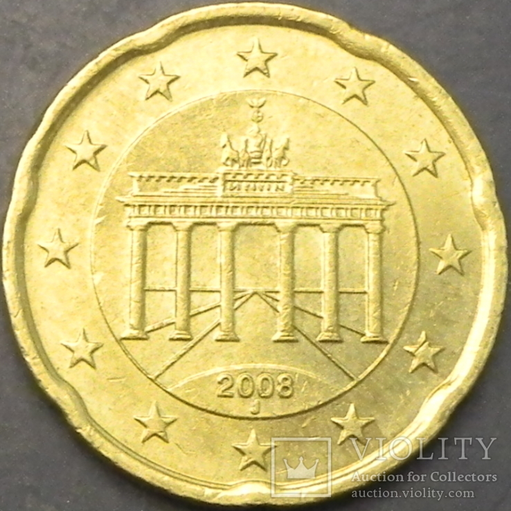 20 євроцентів Німеччина 2008 J, фото №2