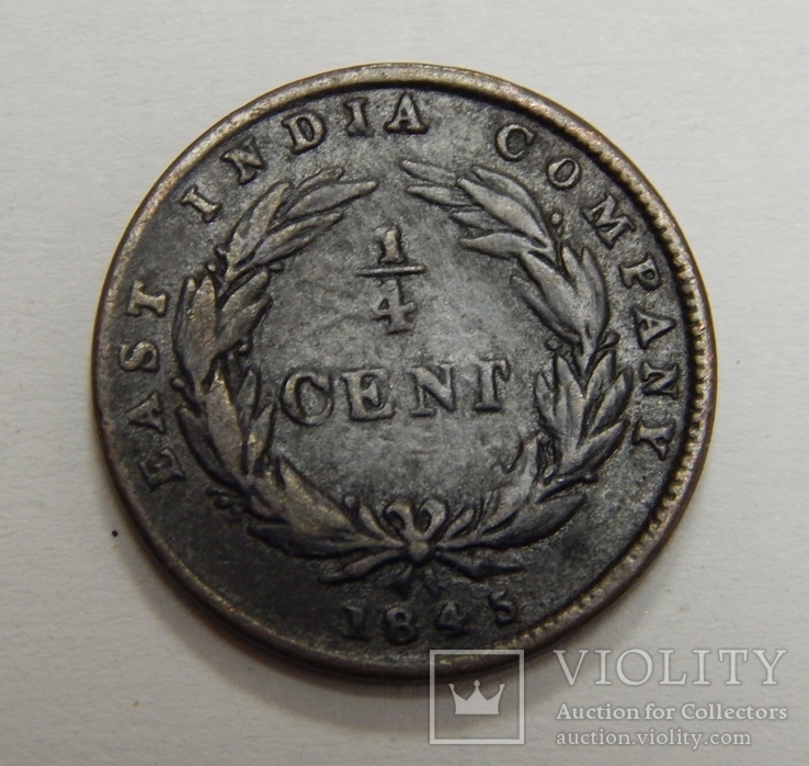 1/4 цента, 1845 г Британская Индия