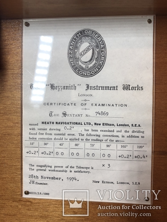 Старинный английский секстан Hezzanith London, фото №5