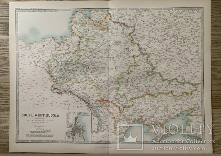 1912 год Карта России Украина Одесса Молдова.