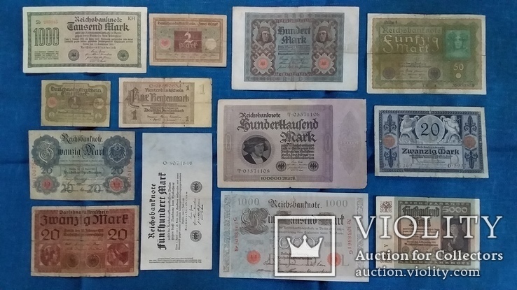 Коллекция банкнот  Германия , Рейх. 13 штук., фото №2