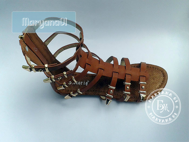 Женские сандалии гладиаторы коричневые 36 размер, photo number 5