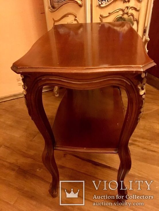 Итальянский столик стиль барокко. гнутые ножки. h -60 см., фото №10