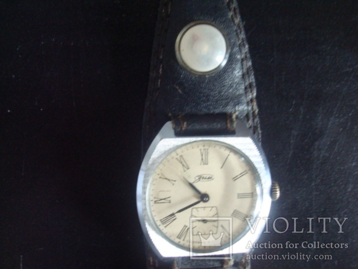 Часы "Зим"на уверенном ходу,с ремешком СССР нат.кожа. компас, фото №11
