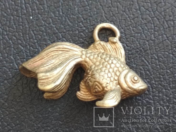 Рыбка Золотая коллекционная миниатюра брелок бронза