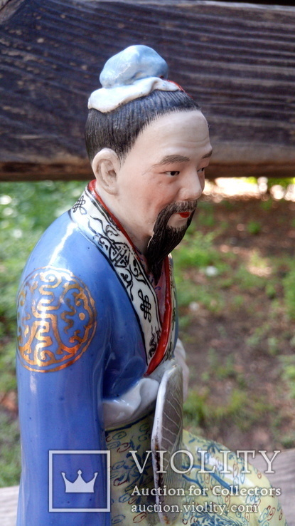 Статуэтка «Китаец с гусем»"Каллиграф Ван Сичжи".Старый Китай., фото №4