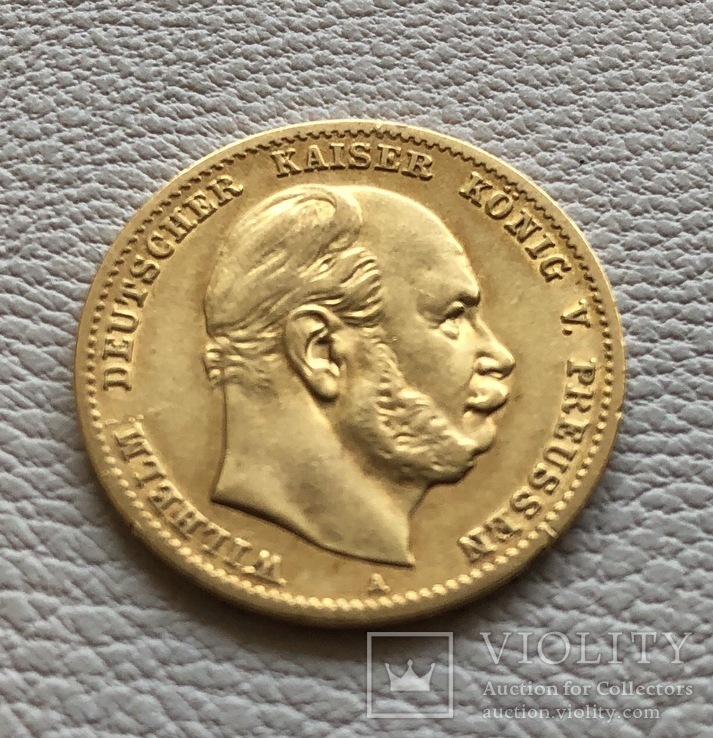 10 марок 1873-А года Германия Пруссия золото 3,98 грамм 900’, фото №2