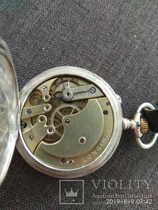 Серебряные часы Longines, фото №7