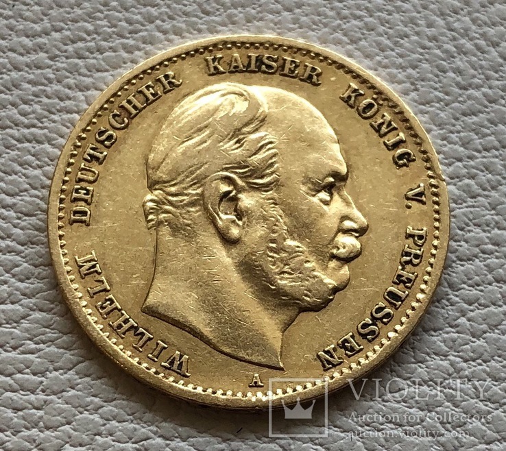 10 марок 1874 года Германия Пруссия золото 3,98 грамм 900’, фото №2