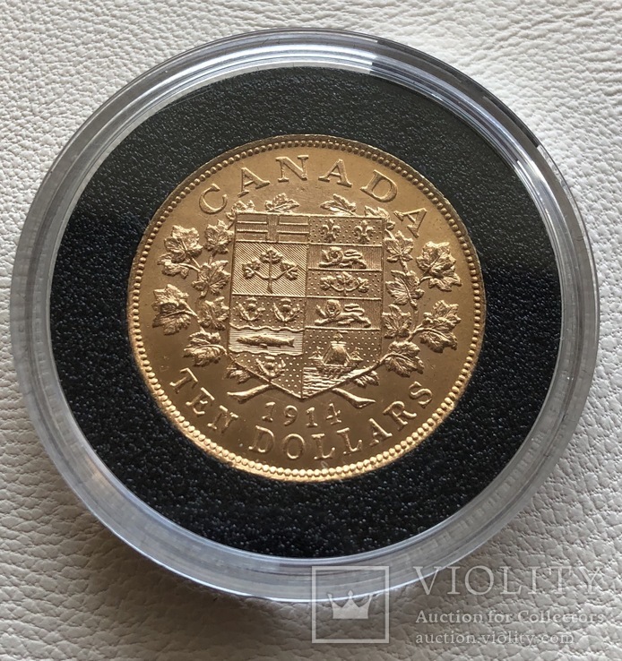 10$ 1914 год Канада золото 16,72 грамма 900’, фото №3