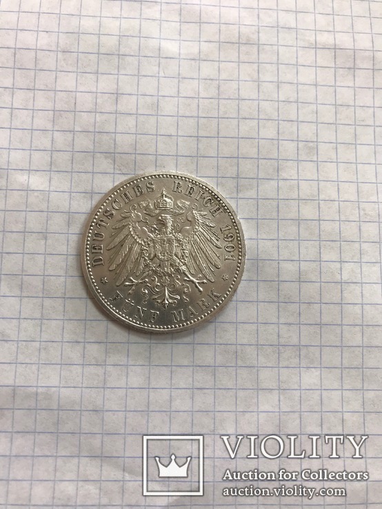 Германская империя. 5 марок 1901 год. 200 лет династии Гогенцоллернов., фото №3