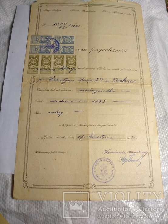 Документ польский 1920г.