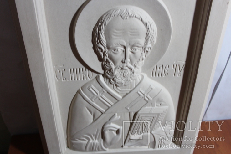 Икона Святой Николай. гипс. 44*34