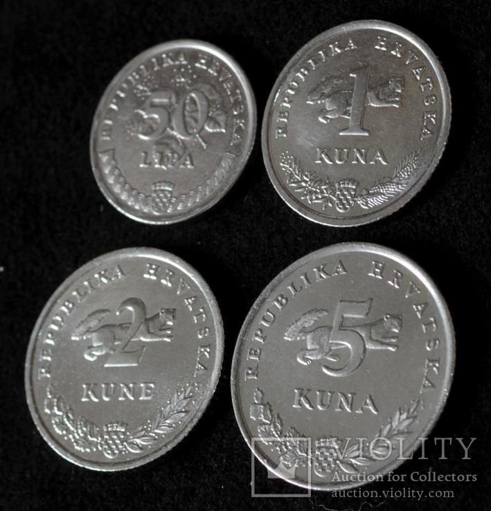 Набор монет Хорватии 50 липа, 1,2,5 куна (4 шт), фото №3