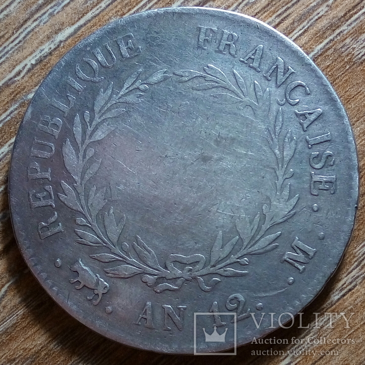 Франция 5 франков АN 12 (1804 - 05 гг.), фото №3