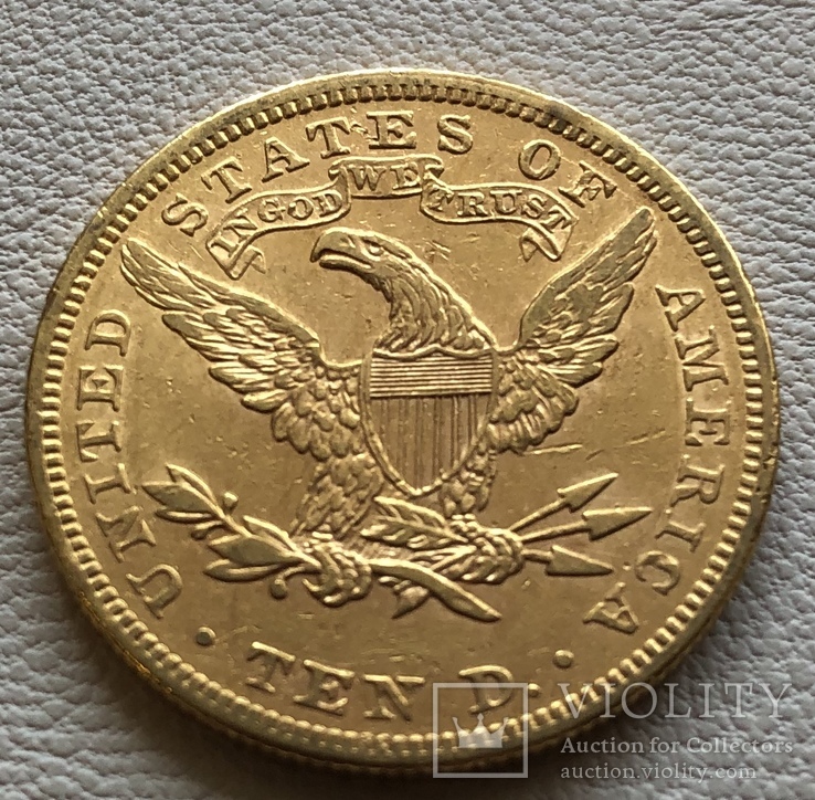 10 $ 1890 год США золото 16,7 грамм 900’, фото №3