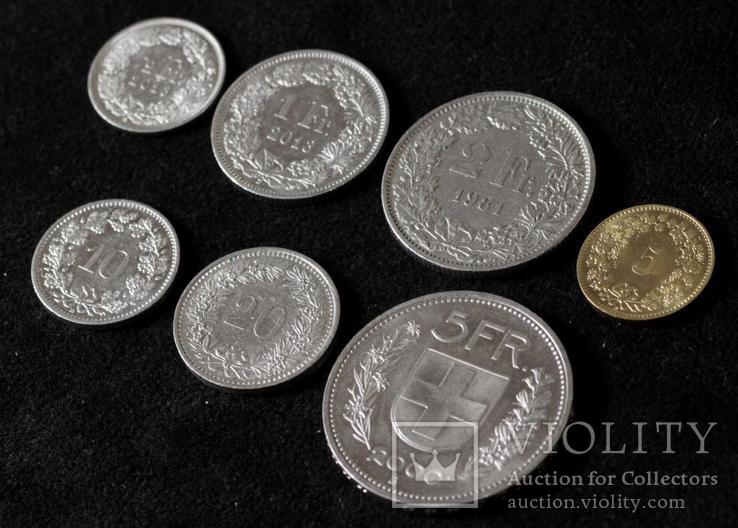 Набор монет Швейцарии  (7 шт), фото №3