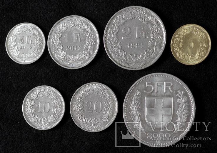 Набор монет Швейцарии  (7 шт), фото №2
