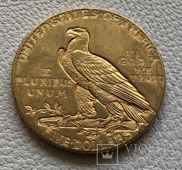 5 $ 1910 год США золото 8,35 грамм 900’