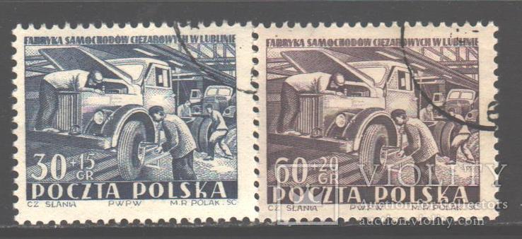 Польша. 1953. Автомобили, гаш.