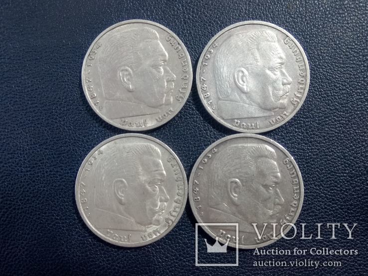 5 марок 3 рейх. 4шт. 1936,1937,1938,1939, фото №3