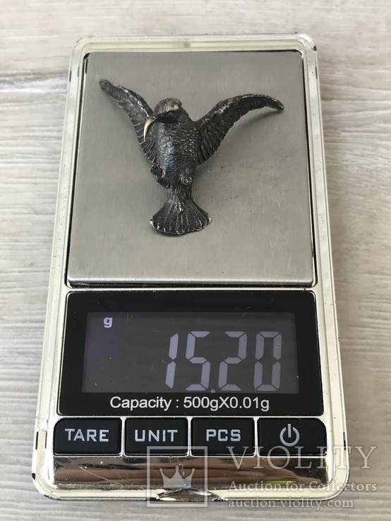 Серебряный элемент орел серебро 800 вес 15,2 гр, фото №8