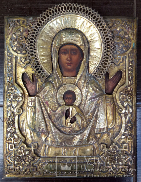 Старинная икона Знамение Пресвятой Богородицы, фото №2