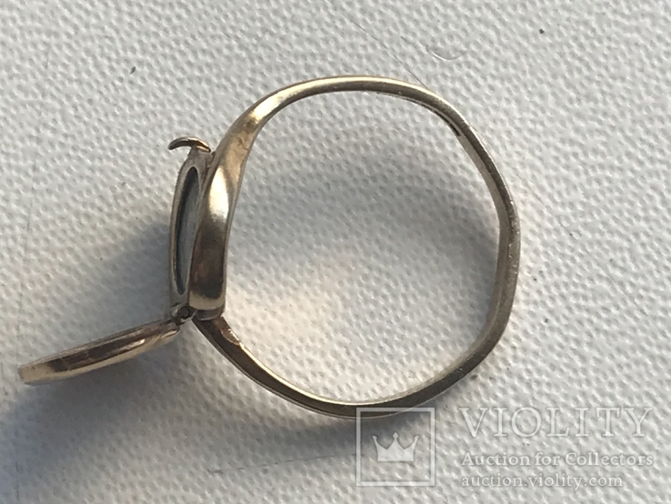 Золотое старое кольцо с вставкой для фотограции, фото №8
