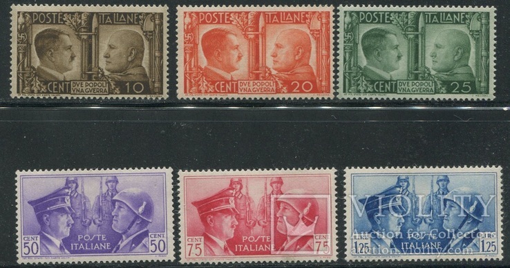 1941 Италия Гитлер и Муссолини полная серия MNH, фото №2