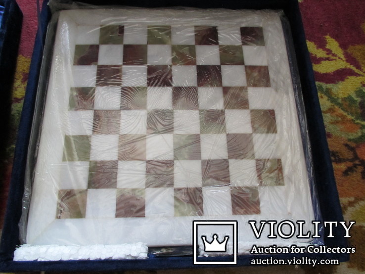 Шахматы из нат. камня Оникс 30х30 см, фото №5