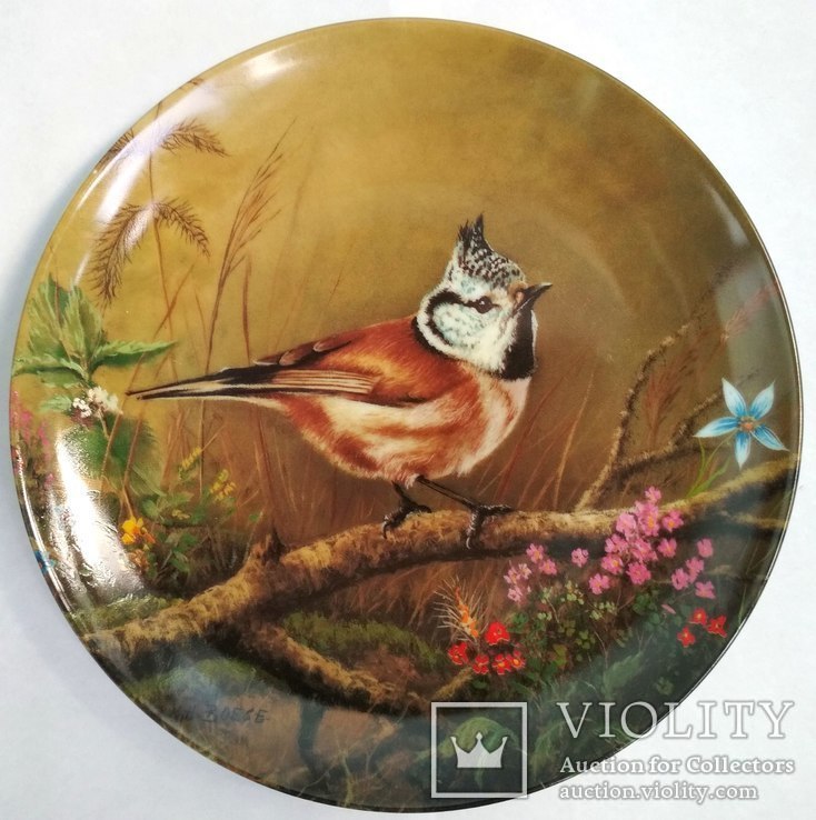 ‘‘Птичка’’ декоративная коллекционная тарелка Германия фарфор ‘‘Bradex’’, фото №8