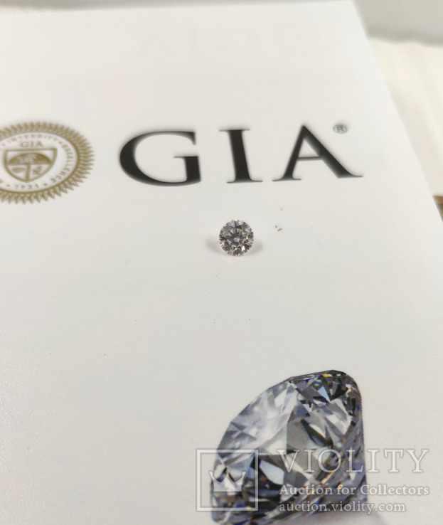 Бриллиант GIA 0.4ct F/Si1 круг, фото №2