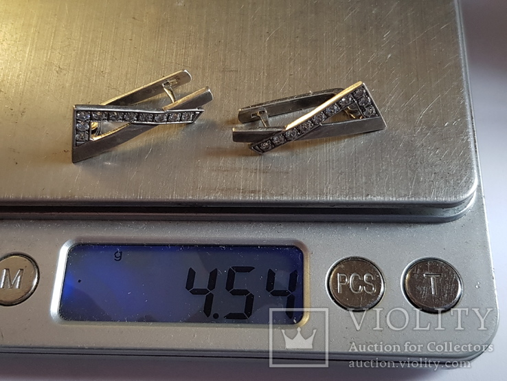 Серьги серебро 925 проба. Вес 4.54 г., фото №6