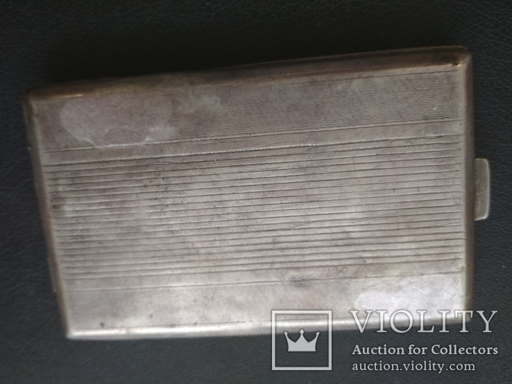 Портсигар серебряный подпись 1942 год, клейма 875 проба, вес 99 грамм, фото №9