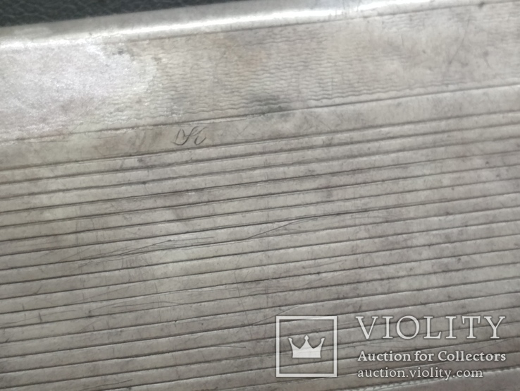 Портсигар серебряный подпись 1942 год, клейма 875 проба, вес 99 грамм, фото №10