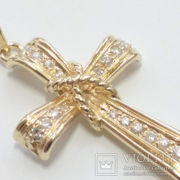 Золотой крестик с бриллиантами, фото №6