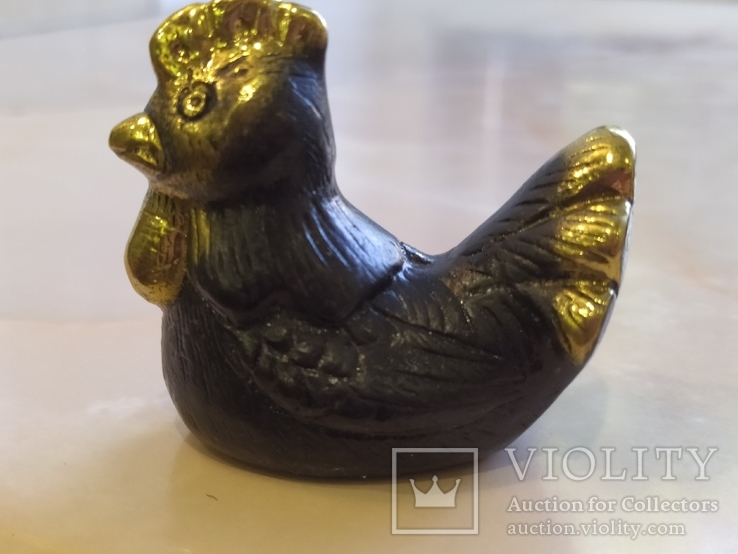 Курица коллекционная миниатюра бронза, фото №2
