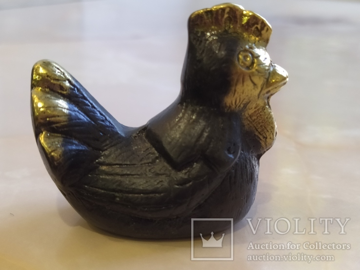 Курица коллекционная миниатюра бронза, фото №3