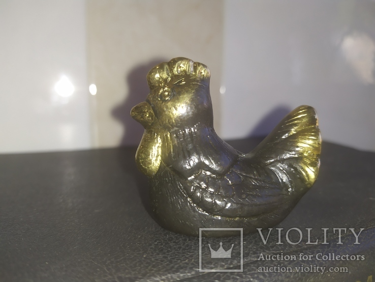 Курица коллекционная миниатюра бронза, фото №5