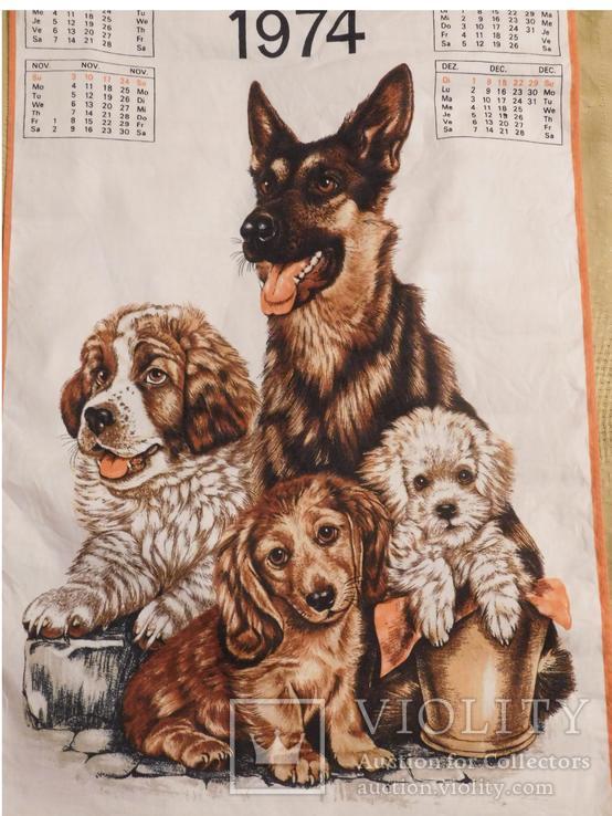 Тканевый настенный календарь с собачками (Швейцария), фото №3