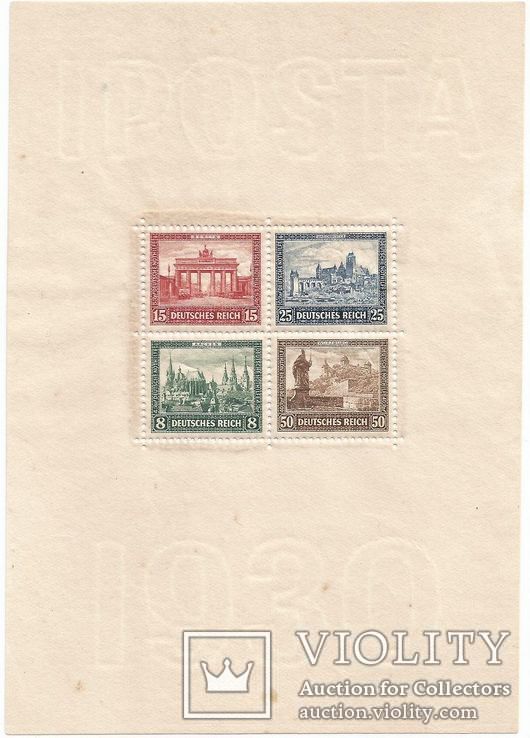 Німеччина Германия IPOSTA 1930 Mi 446-449 Блок 1 ** MNH Оригінал-1600 Євро Завірка Peschl, фото №6