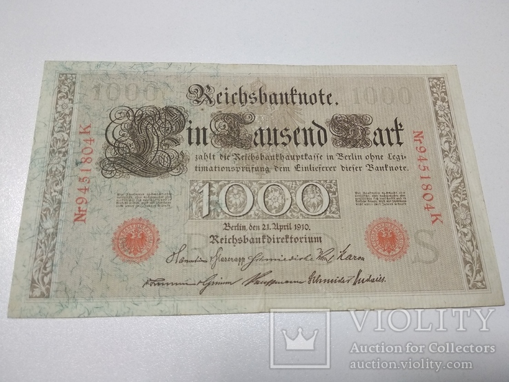 1000 Reichbantnote, Berlin 1910