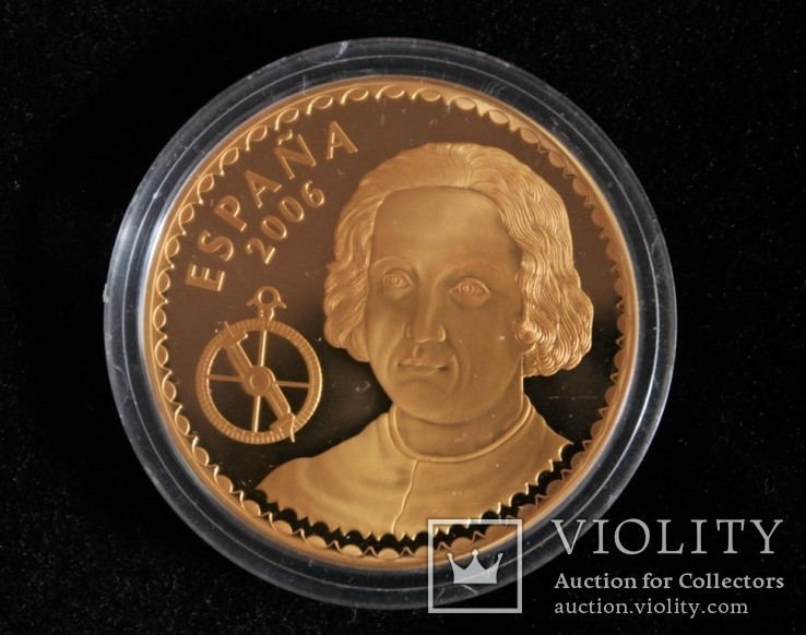 Набор монет Серебро 250гр и золото 27 гр Христофор Колумб Испания 2006, фото №9