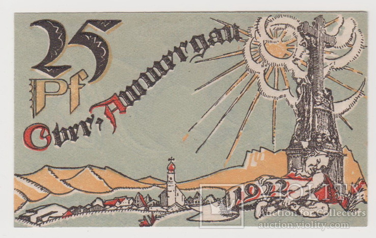 25 пфеннингов,Германия, Ammergau,1 июля 1921 года