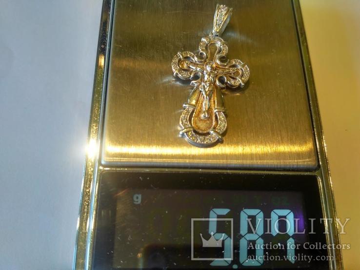 Крест 3 серебро, фото №5