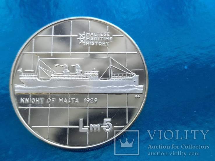 Корабль Парусник 1986 Мальта серебро, фото №3
