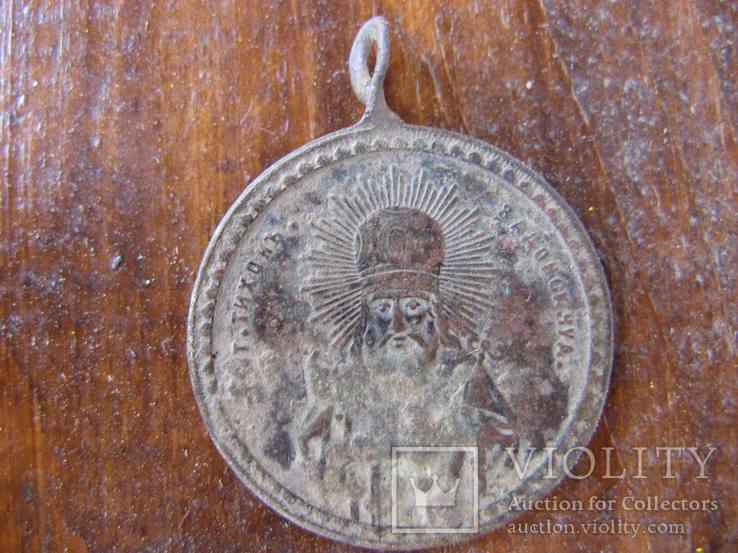 Старинный церковный жетон Св. Тихон Задонский Чуд, фото №2