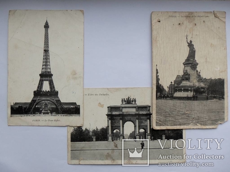 Три старинные открытки. Париж., фото №2