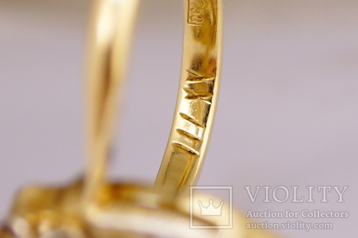 Золотое кольцо 750 с бриллиантами 0, 4 карат, фото №5