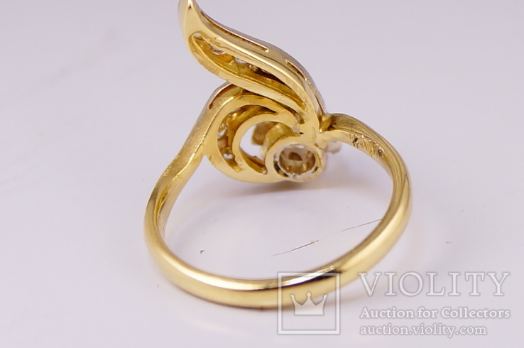 Золотое кольцо 750 с бриллиантами 0, 4 карат, фото №10